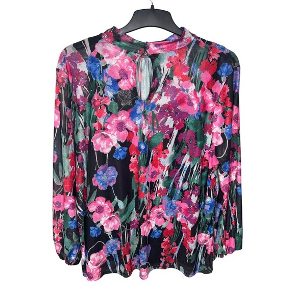 Cupio Blush Womens Floral Print Long Sleeve Top 2X - Picture 10 of 10